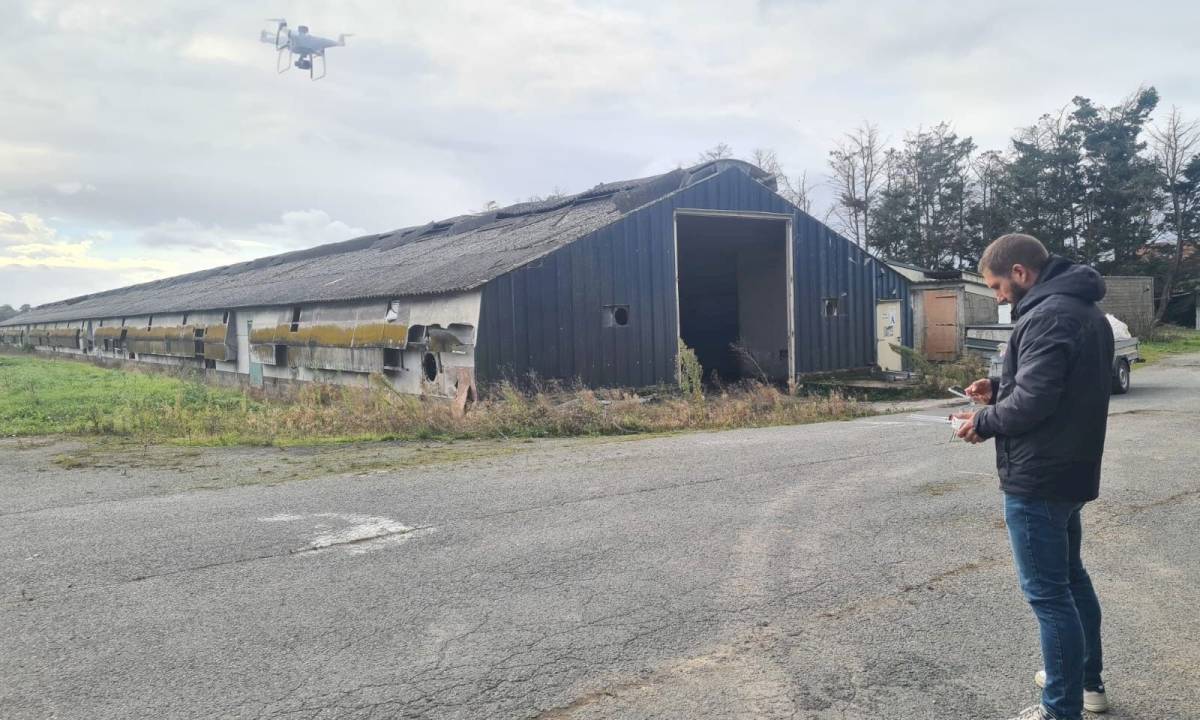 Relevé drone – projet photovoltaïque sur hangars agricoles